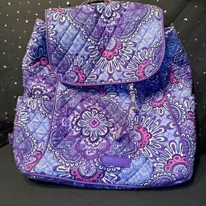 Vera Bradley Lilac Tapestry Drawstring Backpack Retired 2016